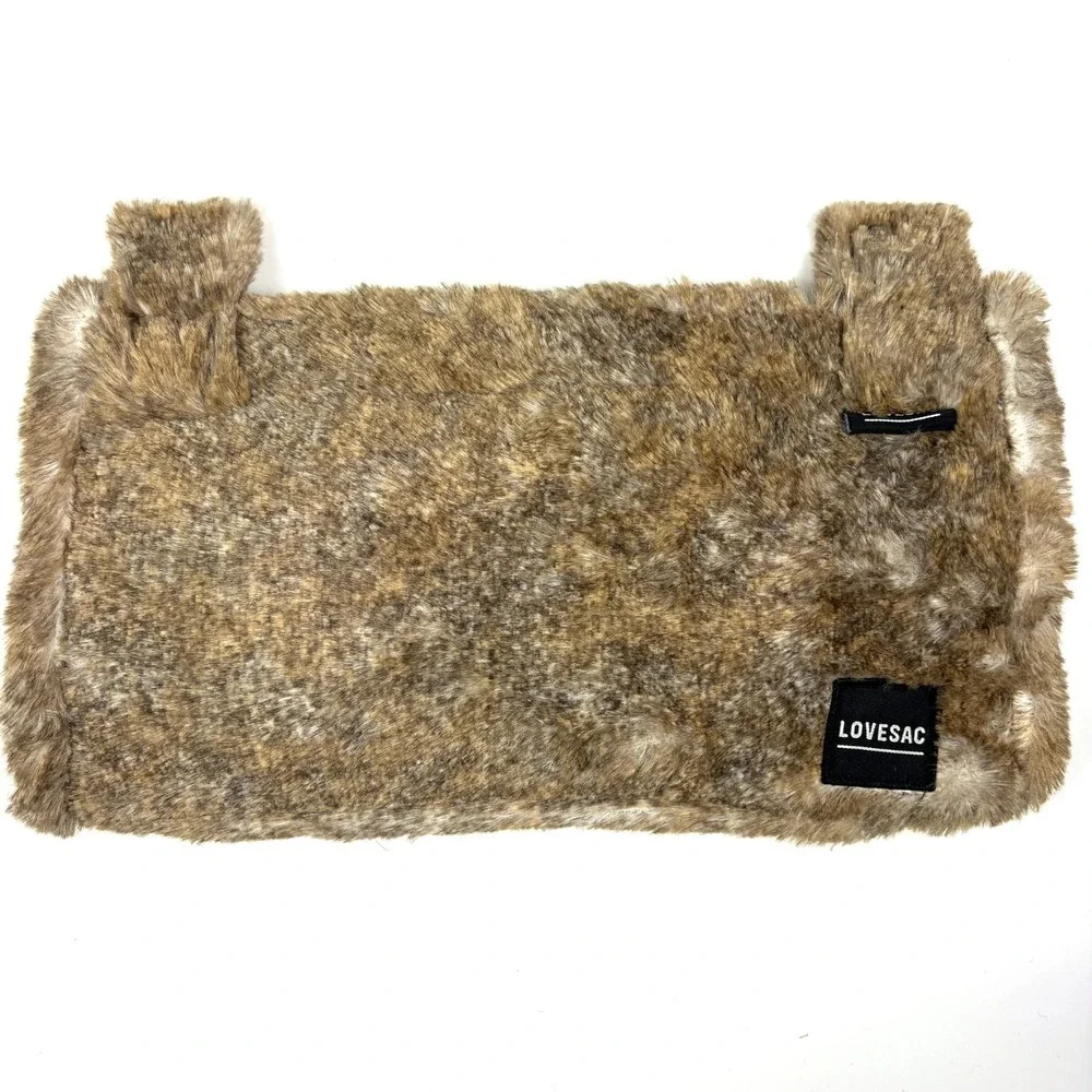 Lovesac‎ Sodasac Brown Faux Fur Cup Holder Snap In Sectional Accessory